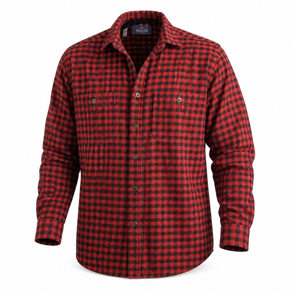 Chaus Jeanswear Red Black Buffalo Plaid Flannel Button Down Shirt Women's Medium